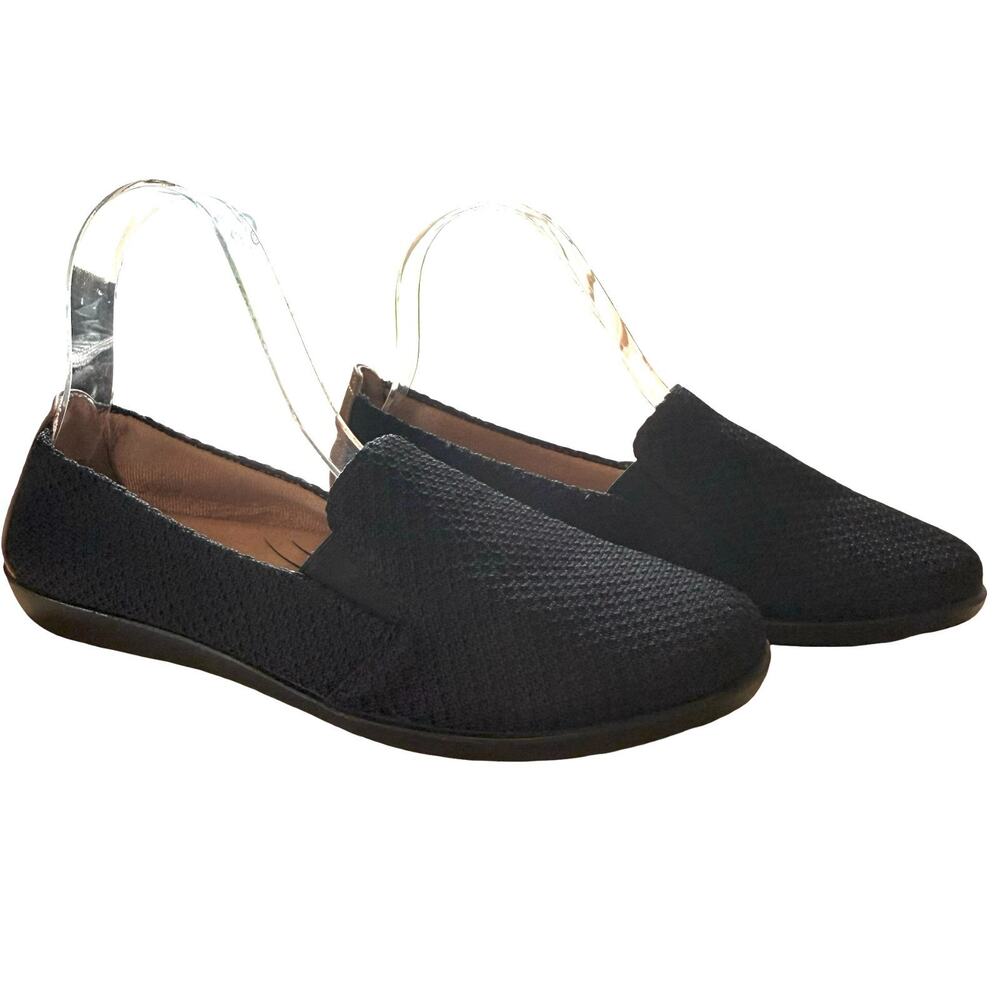 Life Stride Next Level Knit Stretch Black Slip On Loafers Soft System Shoes 7 W